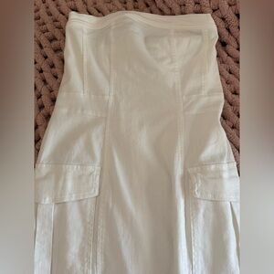 White Sleeveless Denim  Dress